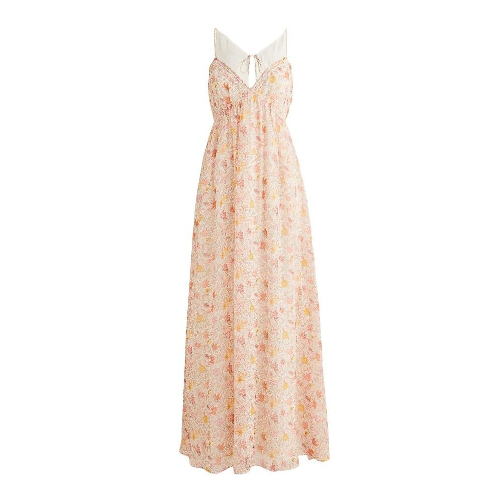 J. Crew Floral Maxi Sundress in Pink and Cream RARE
